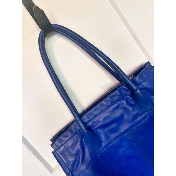 Velez Artisan Women's Leather Shoulder Tote Bag Travel Casual Everyday Blue - Picture 5 of 15